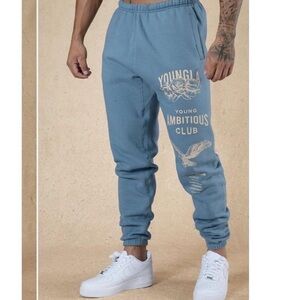 YoungLA Men’s Immortal Blue Joggers size large